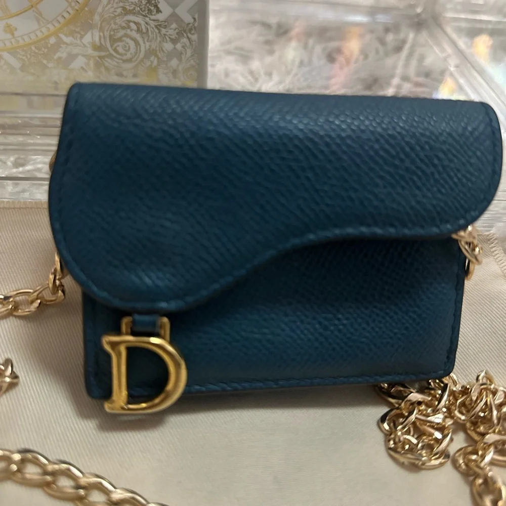 **RARE** DIOR Leather Saddle Lotus Wallet
